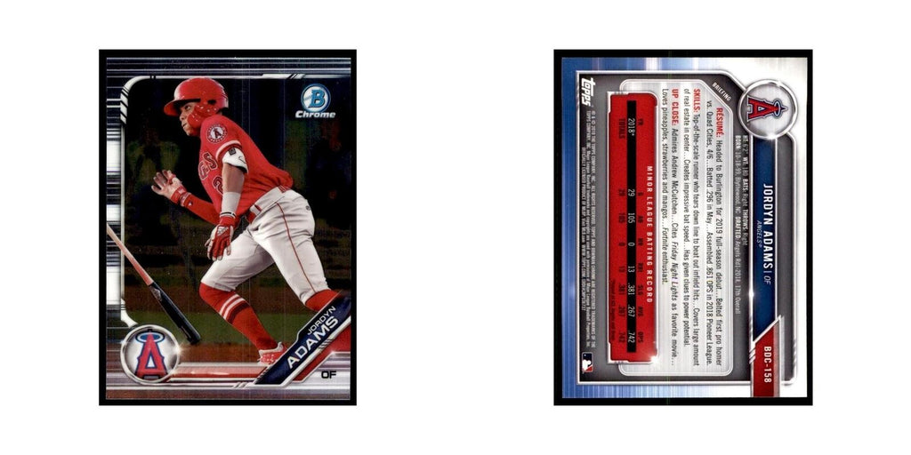 Jordyn Adams 2019 Bowman Draft Chrome #BDC-158 Los Angeles Angels NM