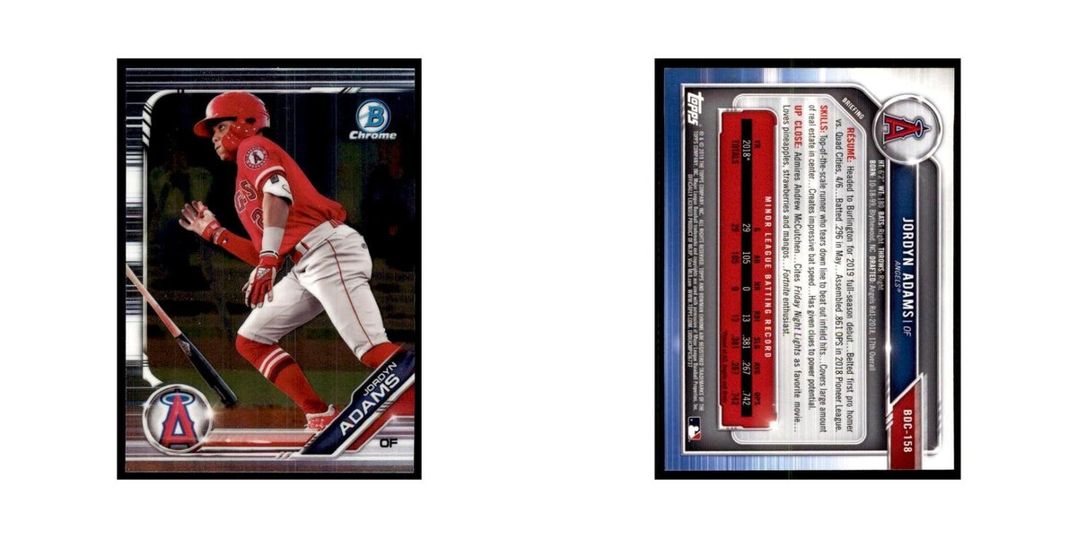 Jordyn Adams 2019 Bowman Draft Chrome #BDC-158 Los Angeles Angels NM