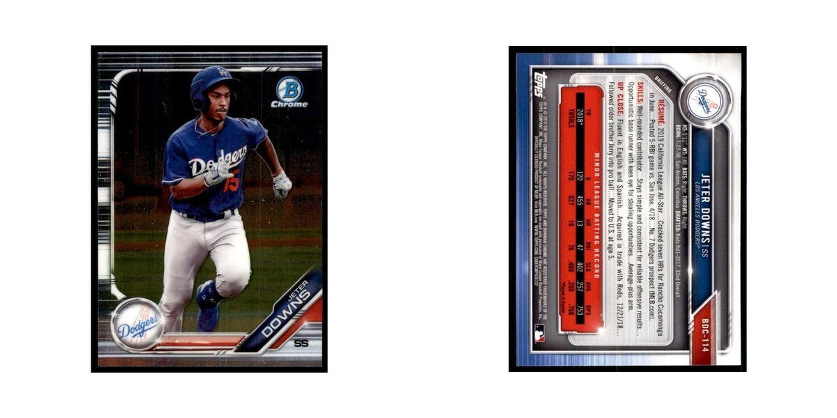 Jeter Downs 2019 Bowman Draft Chrome #BDC-114 Los Angeles Dodgers NM