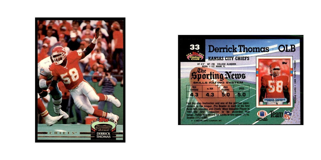 Derrick Thomas 1992 Stadium Club #33 Football Cards Football Card NM
