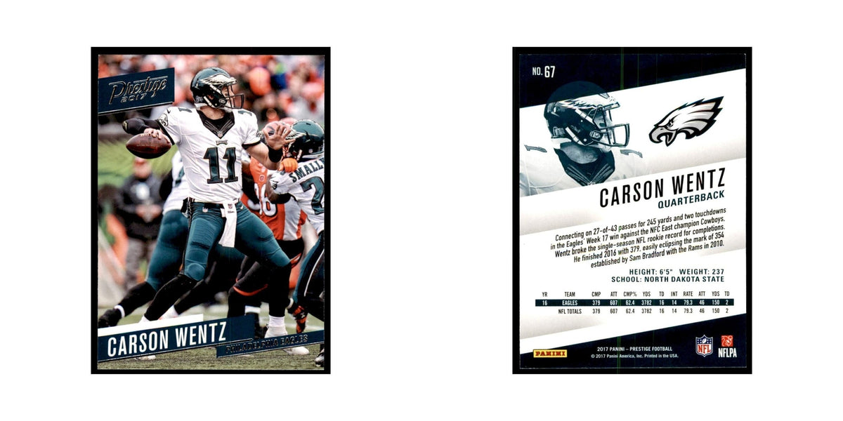 Carson Wentz 2017 Panini Prestige #67 Philadelphia Eagles Football Card NM