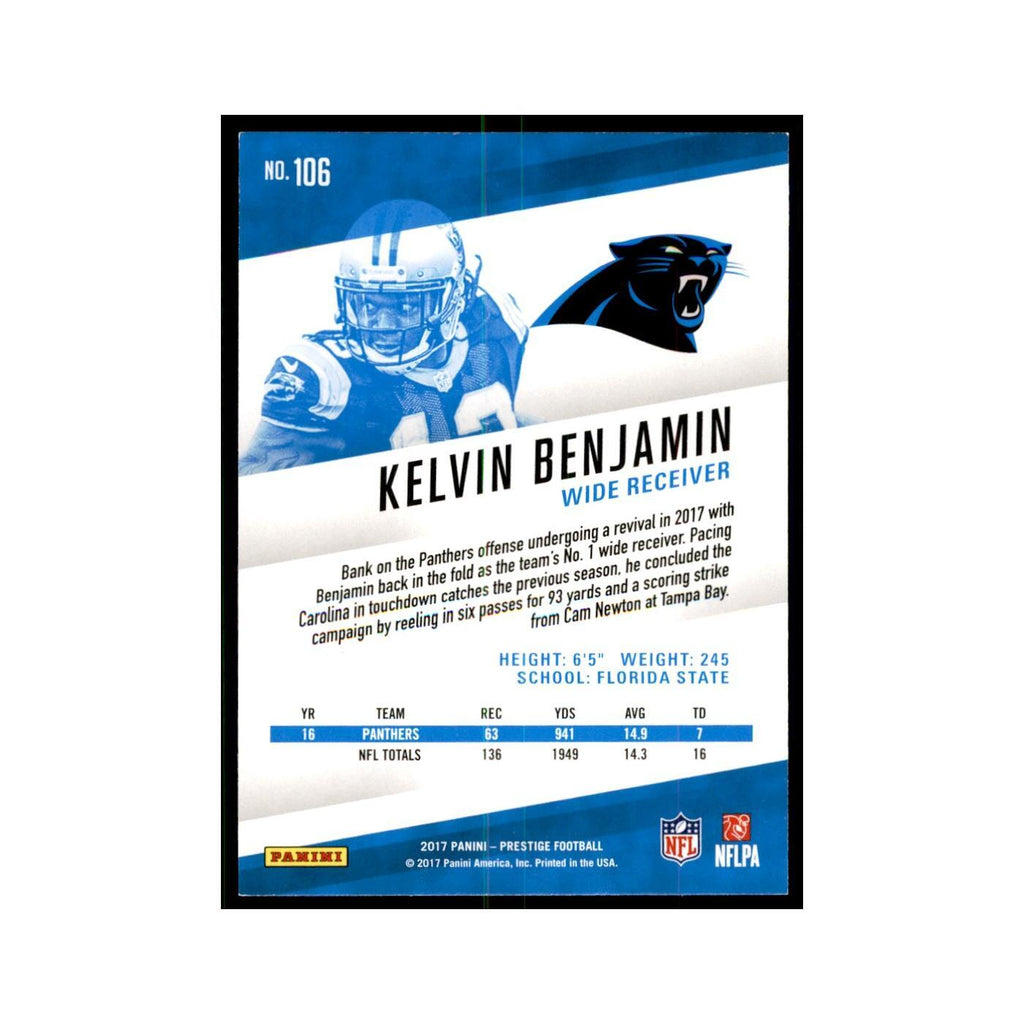 Kelvin Benjamin 2017 Panini Prestige #106 Carolina Panthers Football Card NM