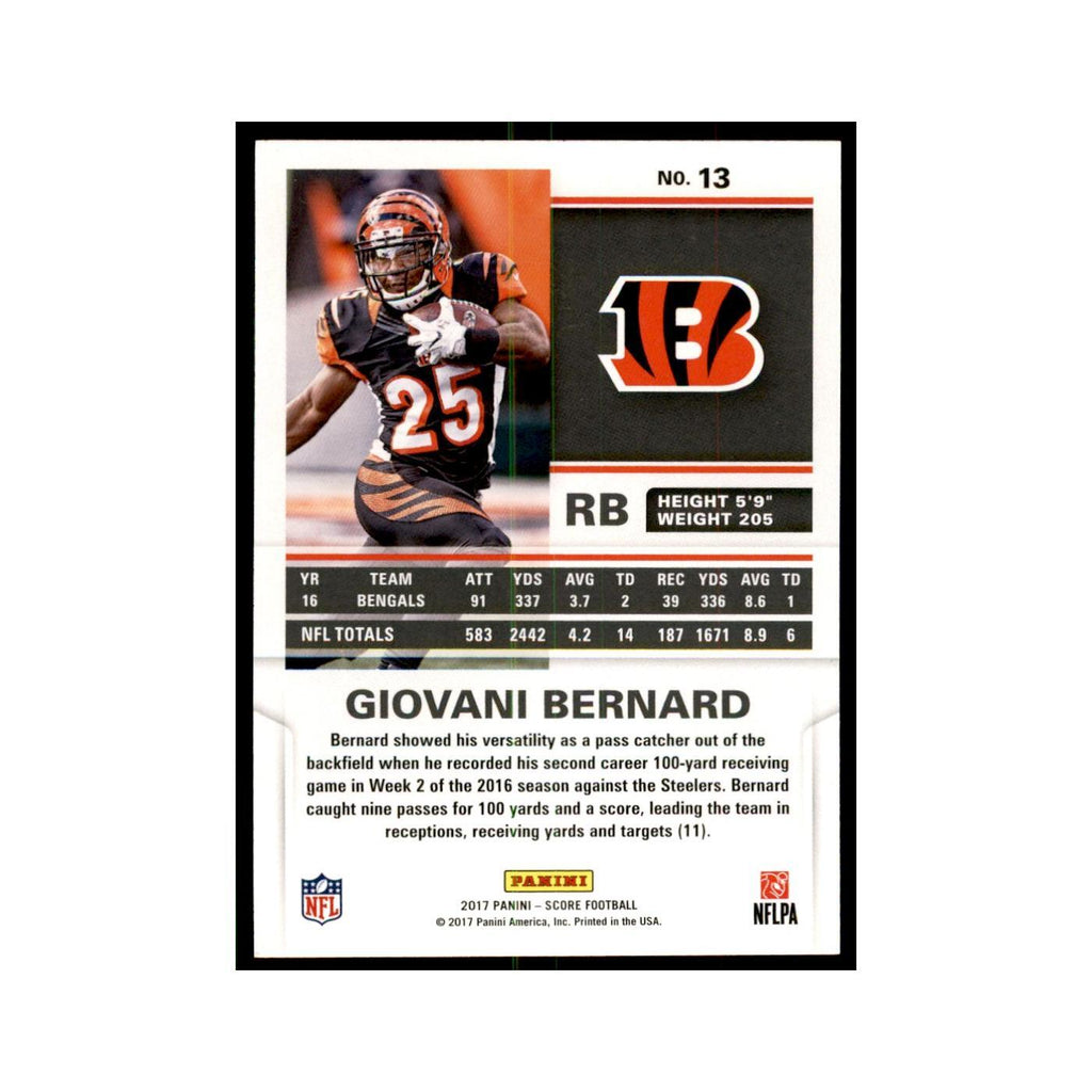 Giovani Bernard 2017 Score #13 Cincinnati Bengals Football Card NM