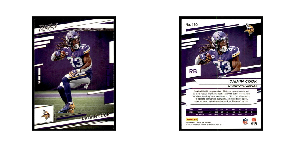 Dalvin Cook 2022 Panini Prestige #190 Minnesota Vikings Football Card NM