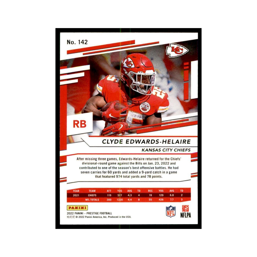 Clyde Edwards-Helaire 2022 Panini Prestige #142 Kansas City Chiefs NM