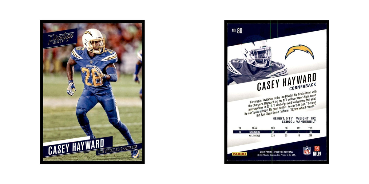 Casey Hayward 2017 Panini Prestige #86 Los Angeles Chargers Football Card NM