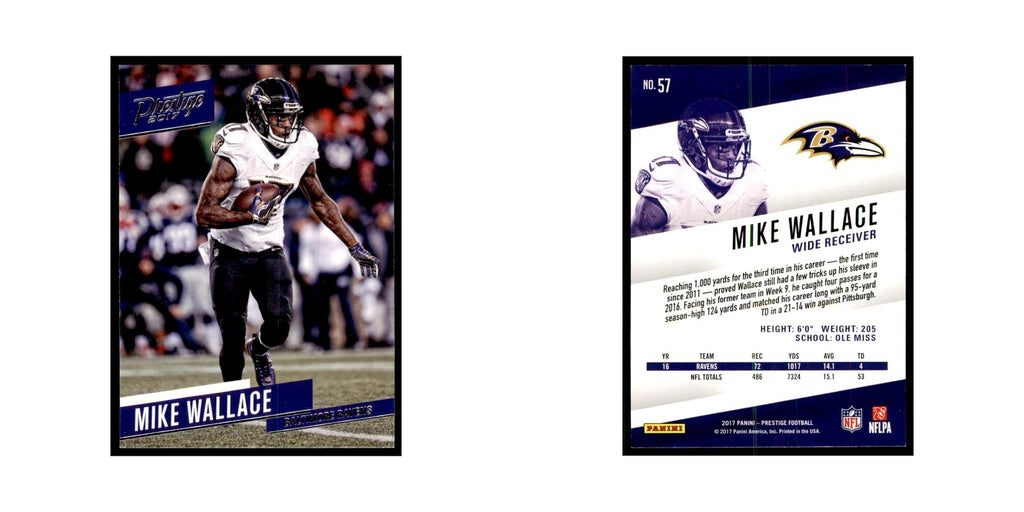 Mike Wallace 2017 Panini Prestige #57 Baltimore Ravens Football Card NM