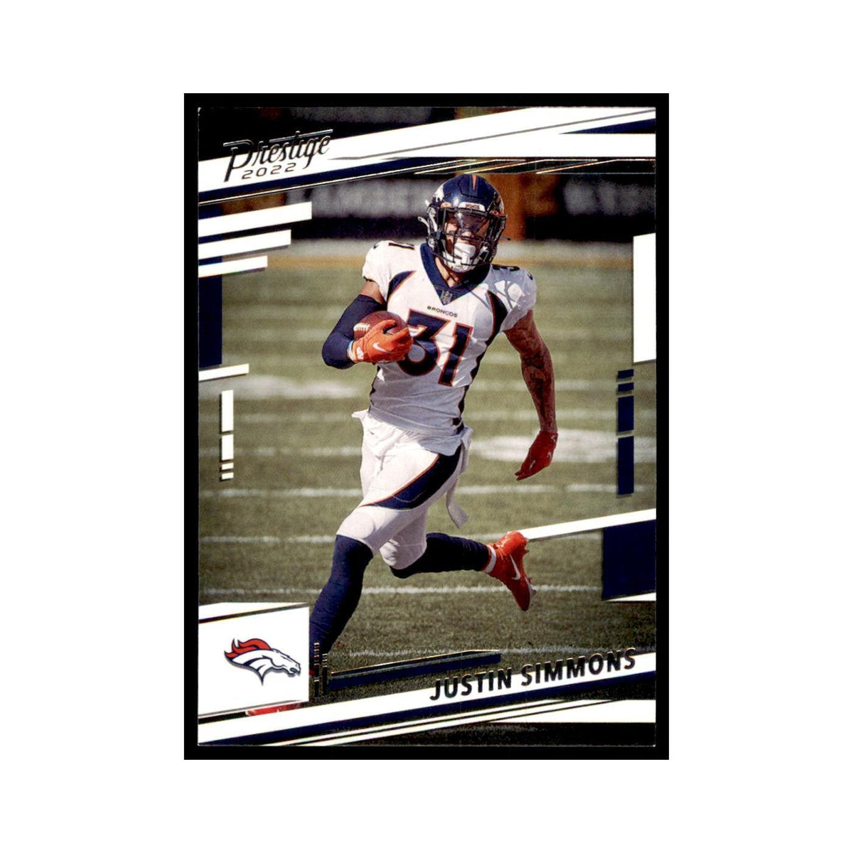 Justin Simmons 2022 Panini Prestige #92 Denver Broncos Football Card NM