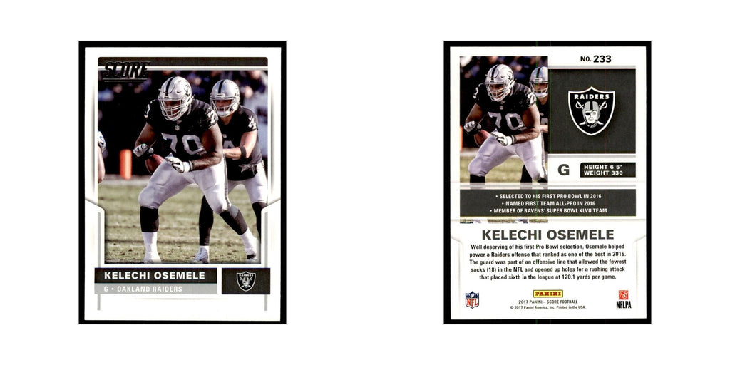 Kelechi Osemele 2017 Score #233 Oakland Raiders Football Card NM