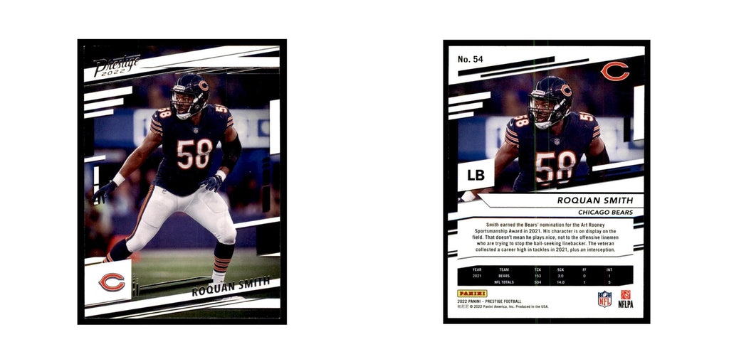 Roquan Smith 2022 Panini Prestige #54 Chicago Bears Football Card NM