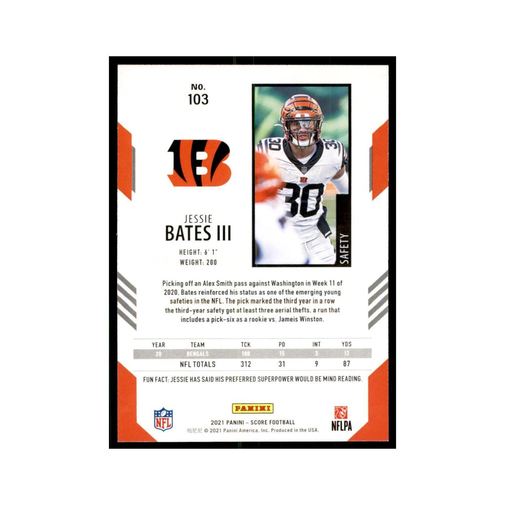 Jessie Bates 2021 Score #103 Cincinnati Bengals Football Card NM