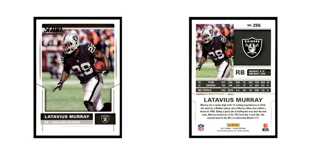 Latavius Murray 2017 Score #255 Oakland Raiders Football Card NM