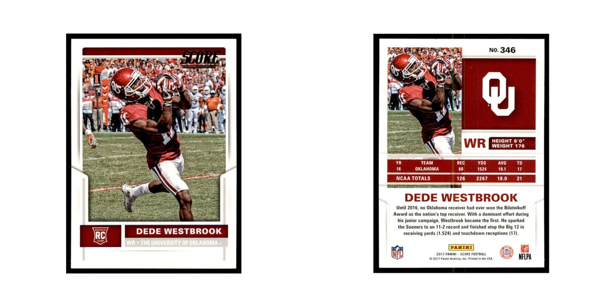 Dede Westbrook Rookie 2017 Score #346 Oklahoma Sooners Football Card NM