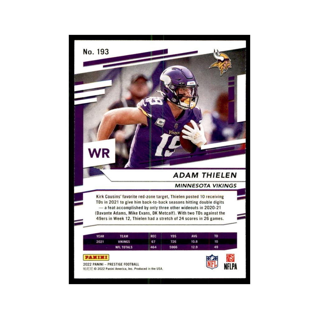 Adam Thielen 2022 Panini Prestige #193 Minnesota Vikings Football Card NM