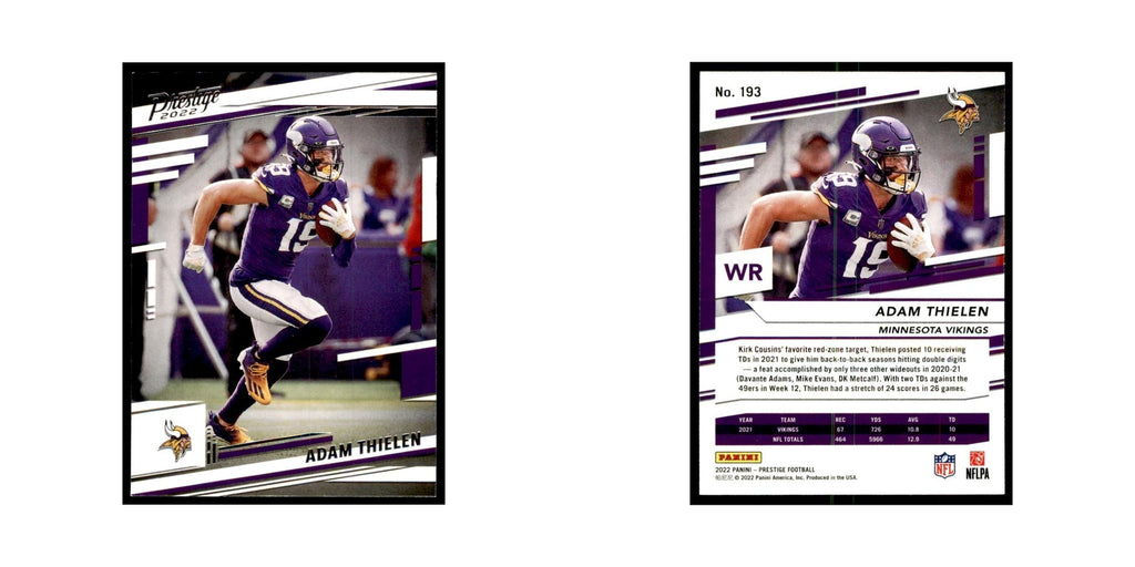 Adam Thielen 2022 Panini Prestige #193 Minnesota Vikings Football Card NM