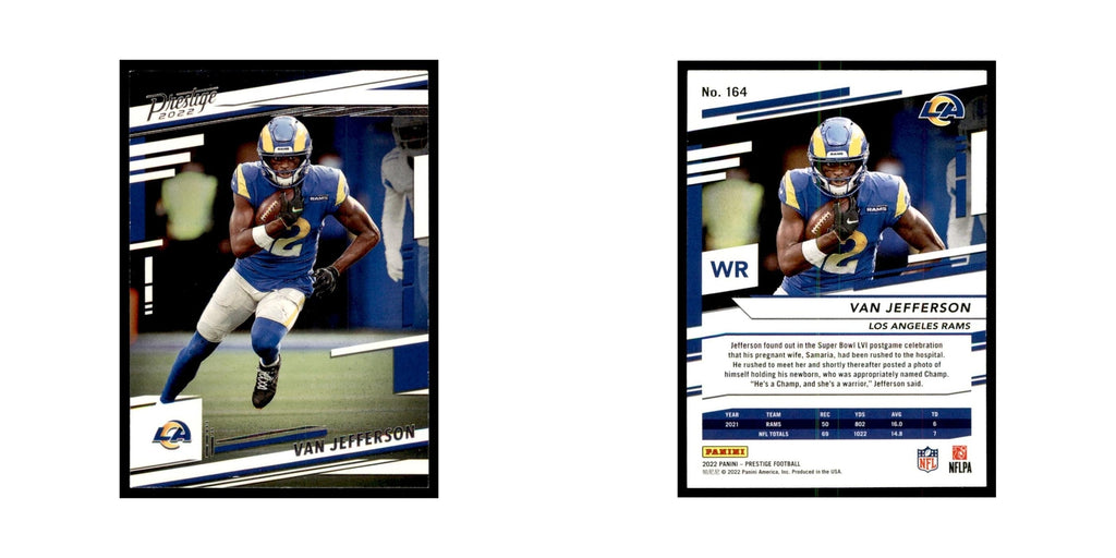 Van Jefferson 2022 Panini Prestige #164 Los Angeles Rams Football Card NM