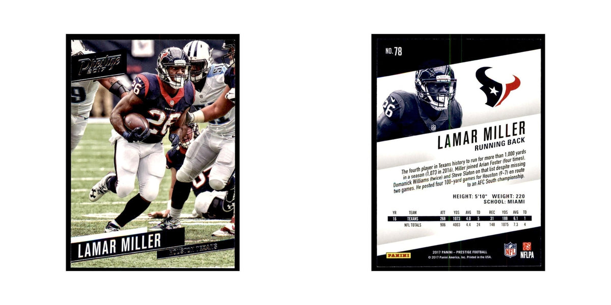 Lamar Miller 2017 Panini Prestige #78 Houston Texans Football Card NM