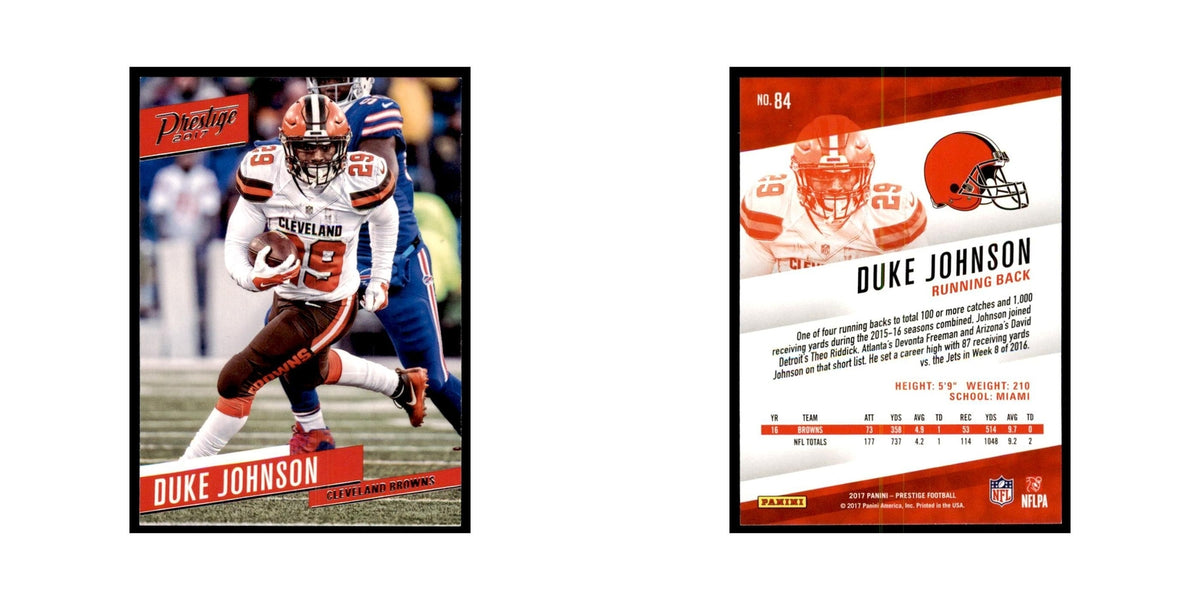 Duke Johnson 2017 Panini Prestige #84 Cleveland Browns Football Card NM