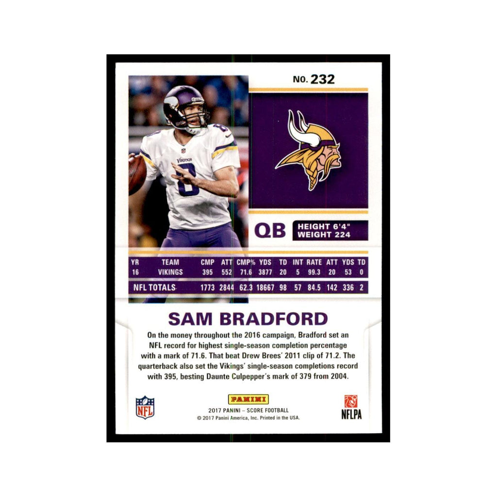 Sam Bradford 2017 Score #232 Minnesota Vikings Football Card NM