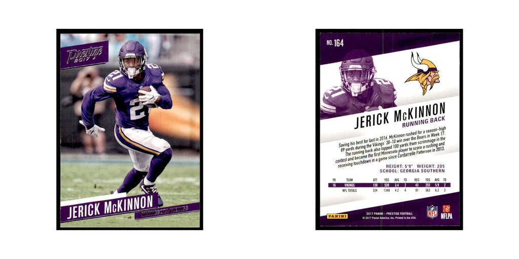 Jerick McKinnon 2017 Panini Prestige #164 Minnesota Vikings Football Card NM