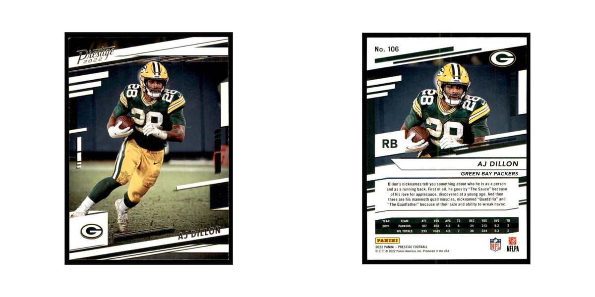 AJ Dillon 2022 Panini Prestige #106 Green Bay Packers Football Card NM