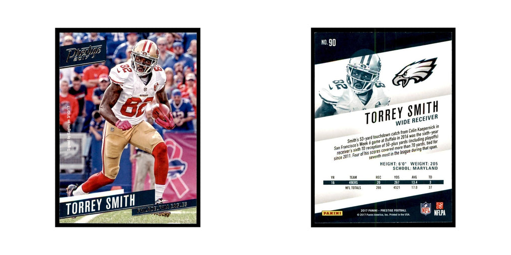 Torrey Smith 2017 Panini Prestige #90 San Francisco 49ers Football Card NM
