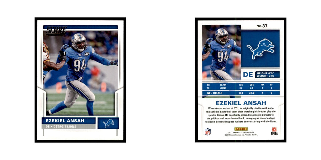 Ezekiel Ansah 2017 Score #37 Detroit Lions Football Card NM