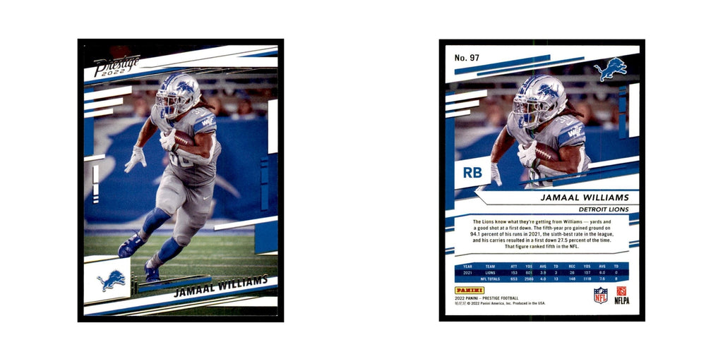 Jamaal Williams 2022 Panini Prestige #97 Detroit Lions Football Card NM