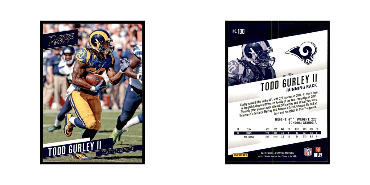 Todd Gurley II 2017 Panini Prestige #100 Los Angeles Rams Football Card NM