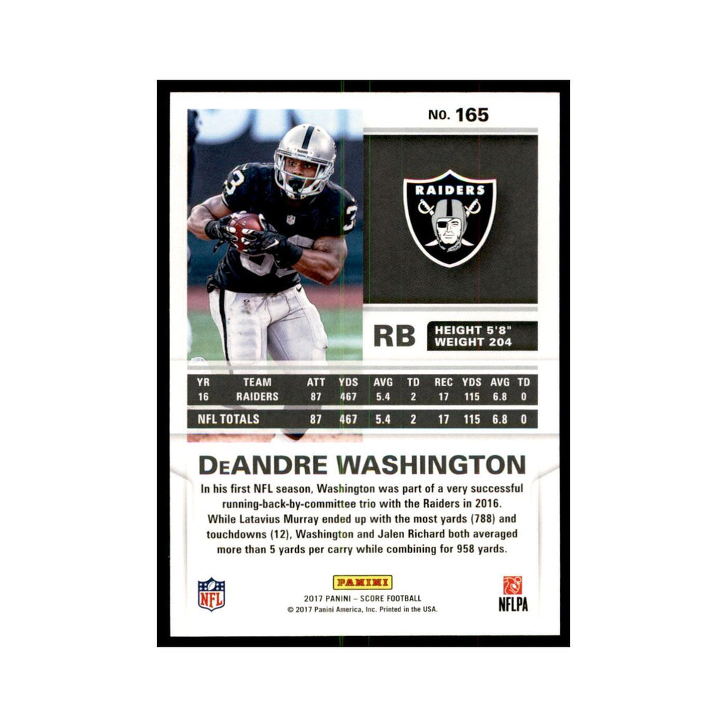 DeAndre Washington 2017 Score #165 Oakland Raiders Football Card NM