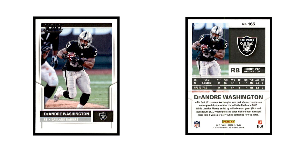 DeAndre Washington 2017 Score #165 Oakland Raiders Football Card NM