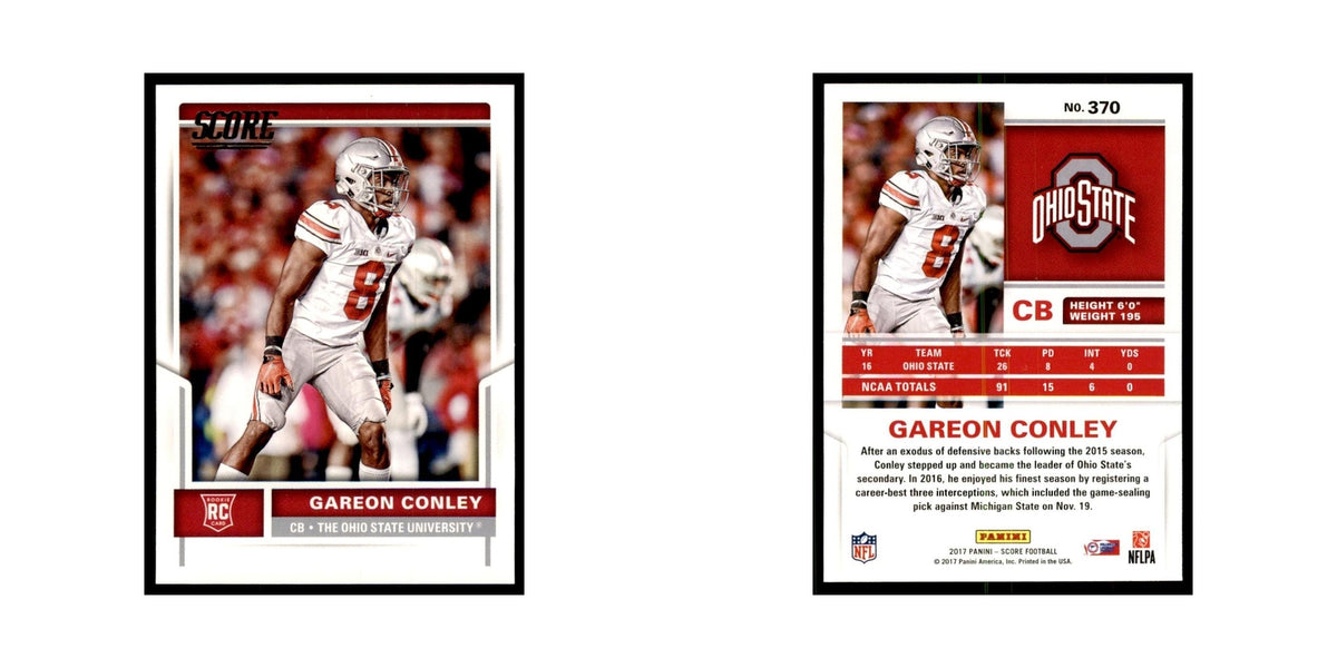 Gareon Conley Rookie 2017 Score #370 Ohio State Buckeyes Football Card NM