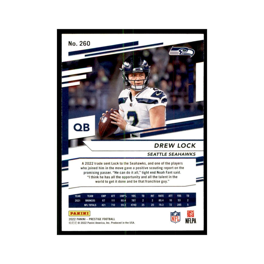 Drew Lock 2022 Panini Prestige #260 Seattle Seahawks Football Card NM