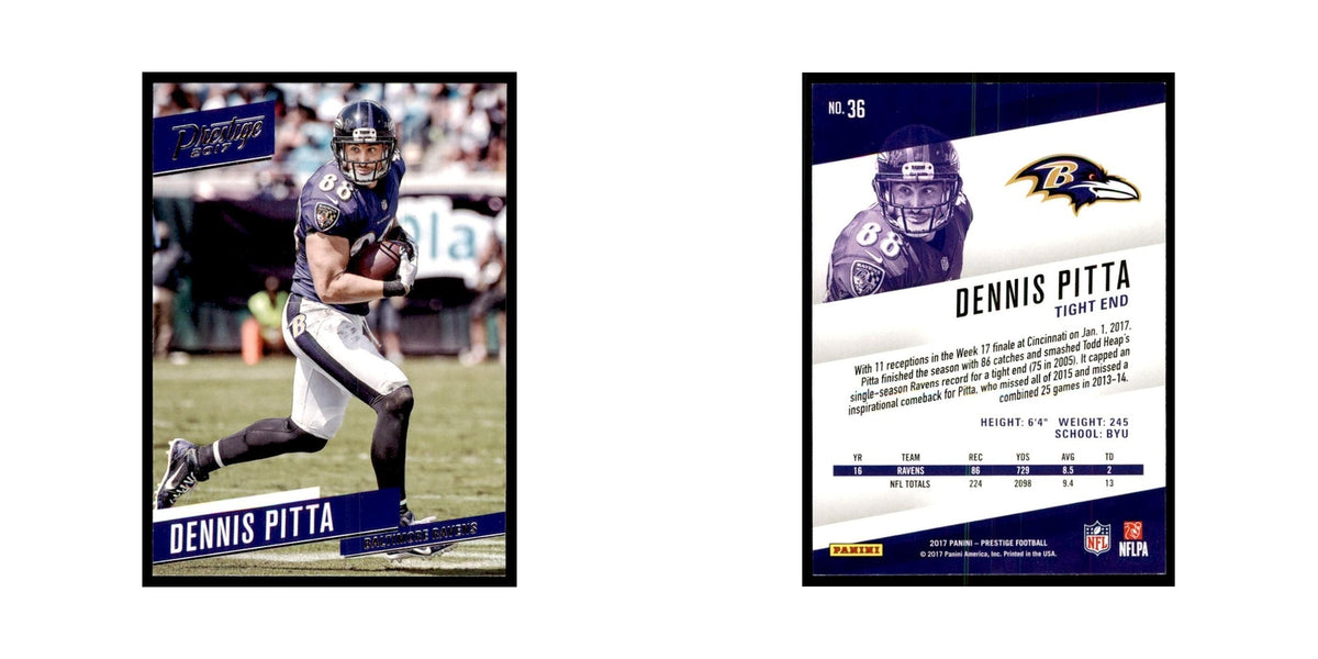 Dennis Pitta 2017 Panini Prestige #36 Baltimore Ravens Football Card NM