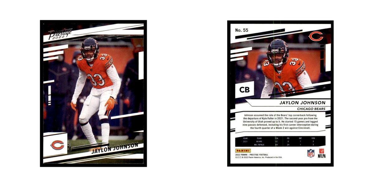 Jaylon Johnson 2022 Panini Prestige #55 Chicago Bears Football Card NM