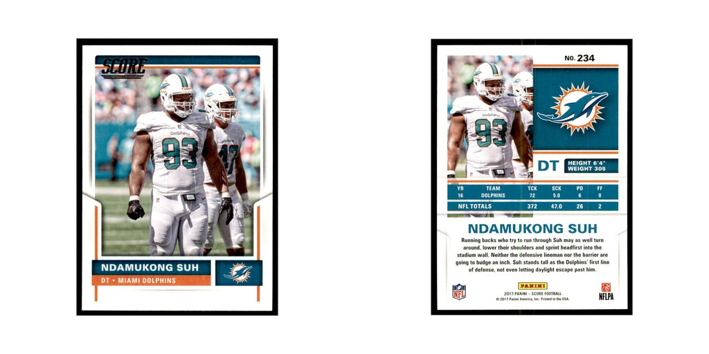 Ndamukong Suh 2017 Score #234 Miami Dolphins Football Card NM