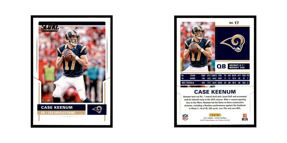 Case Keenum 2017 Score #17 Los Angeles Rams Football Card NM