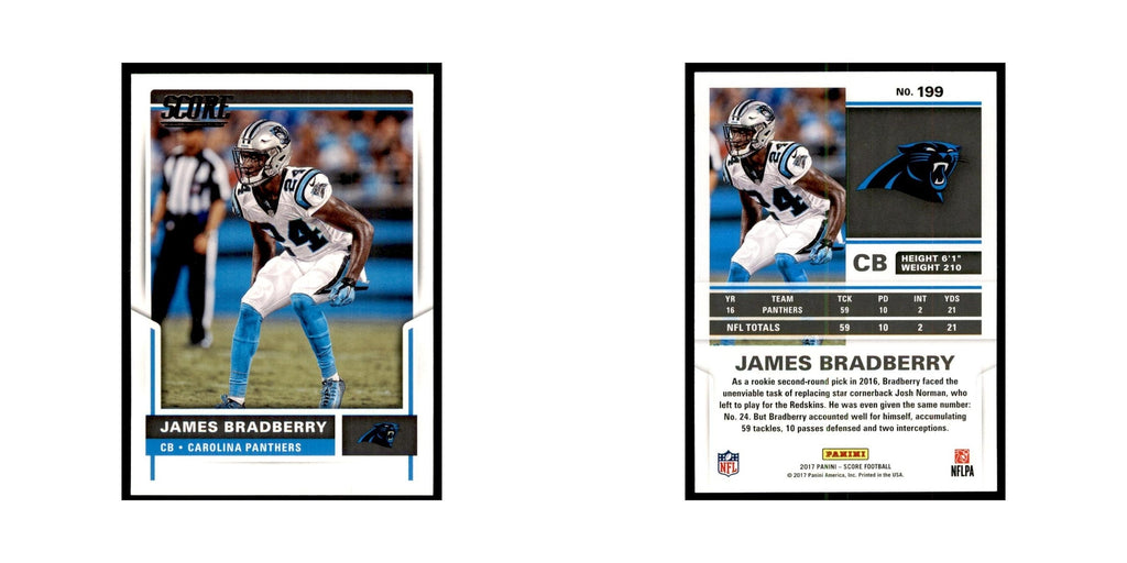 James Bradberry 2017 Score #199 Carolina Panthers Football Card NM