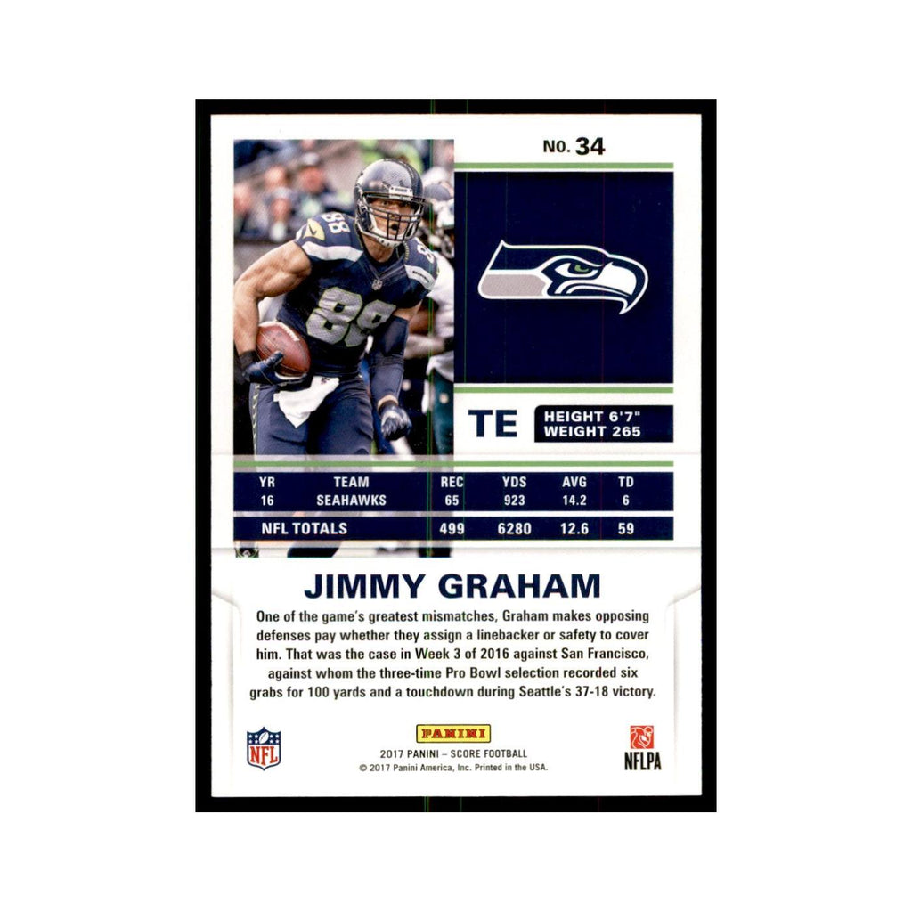 Jimmy Graham 2017 Score #34 Seattle Seahawks Football Card NM