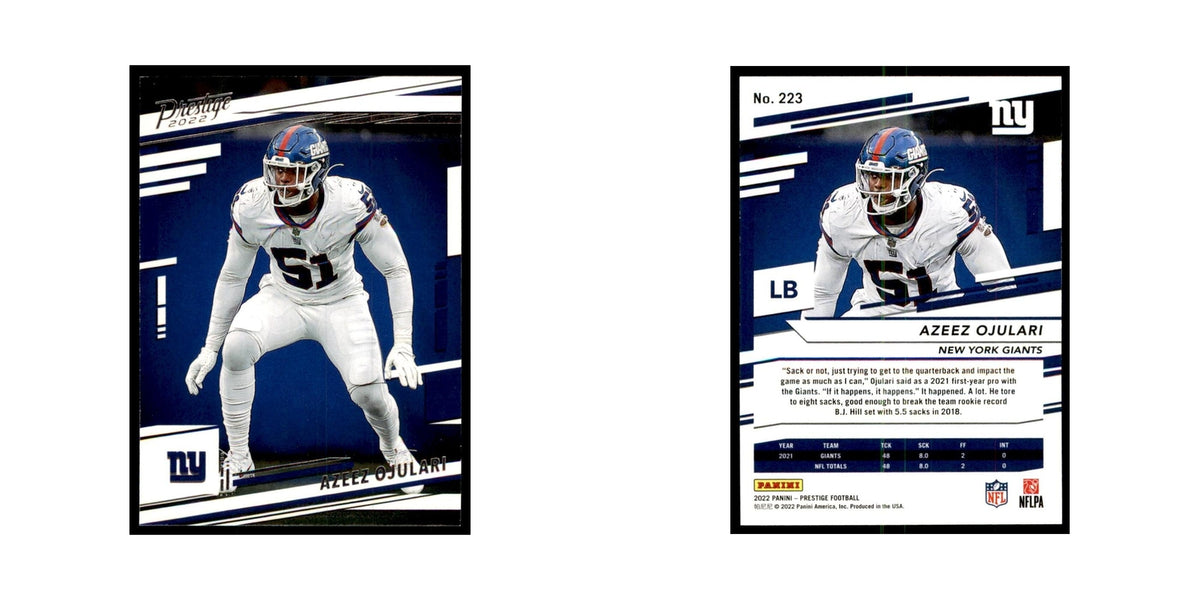 Azeez Ojulari 2022 Panini Prestige #223 New York Giants Football Card NM