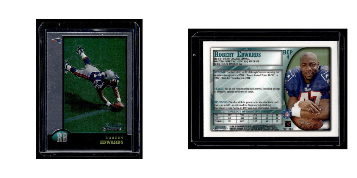 Robert Edwards 1998 Bowman Chrome #BCP4 New England Patriots Football Card NM