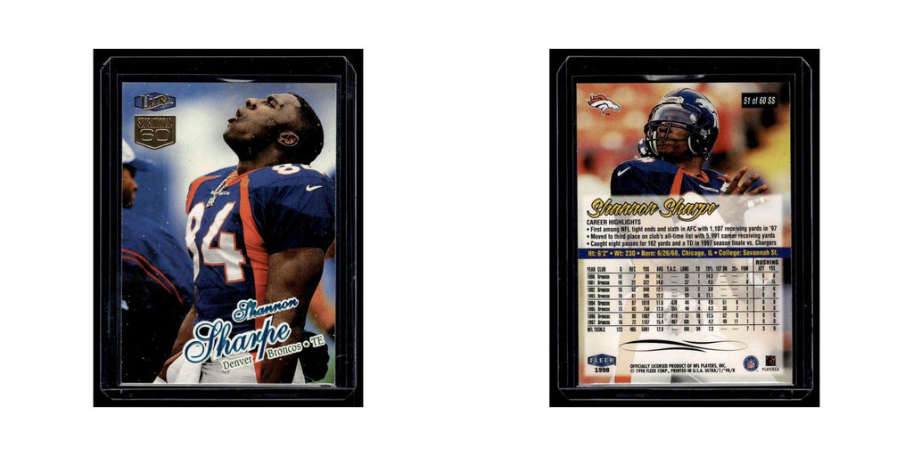 Shannon Sharpe 1998 Fleer Ultra Sensational 60 #51SS Denver Broncos NM