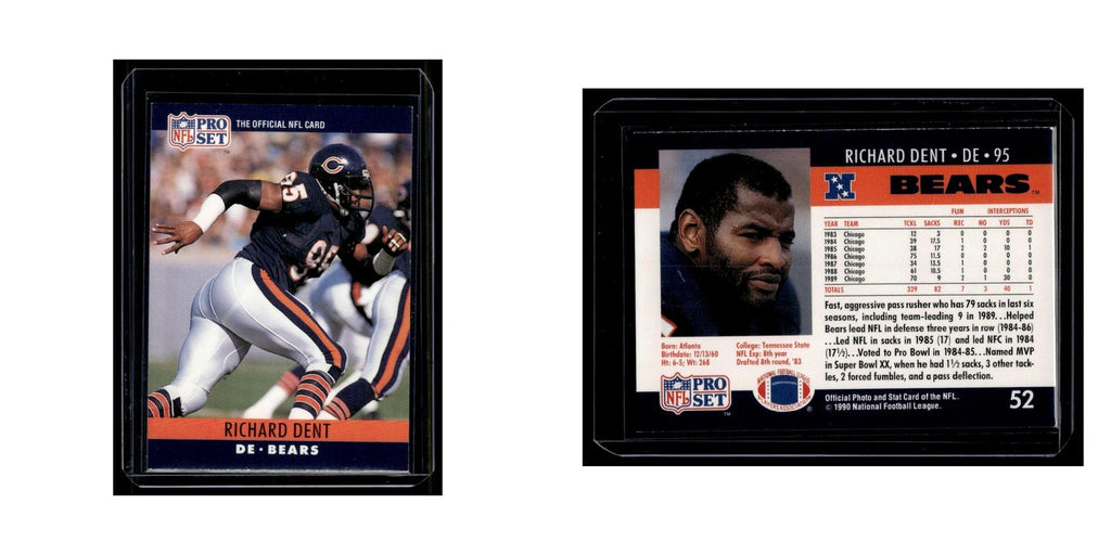 Richard Dent 1990 Pro Set #52 Chicago Bears Football Card NM