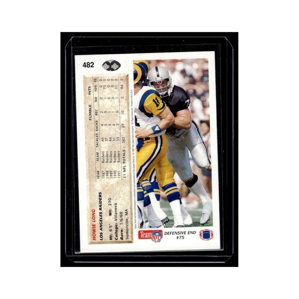 Howie Long 1992 Upper Deck #482 Los Angeles Raiders Football Card NM