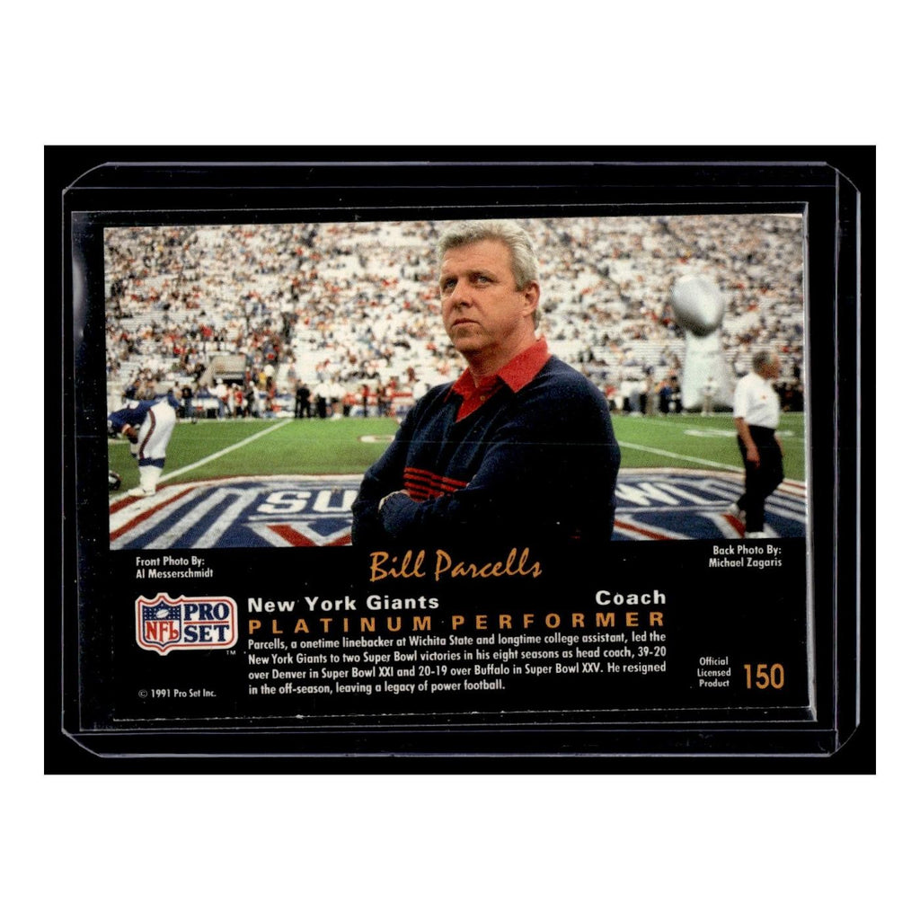 Bill Parcells 1991 Pro Set Platinum #150 New York Giants Football Card NM