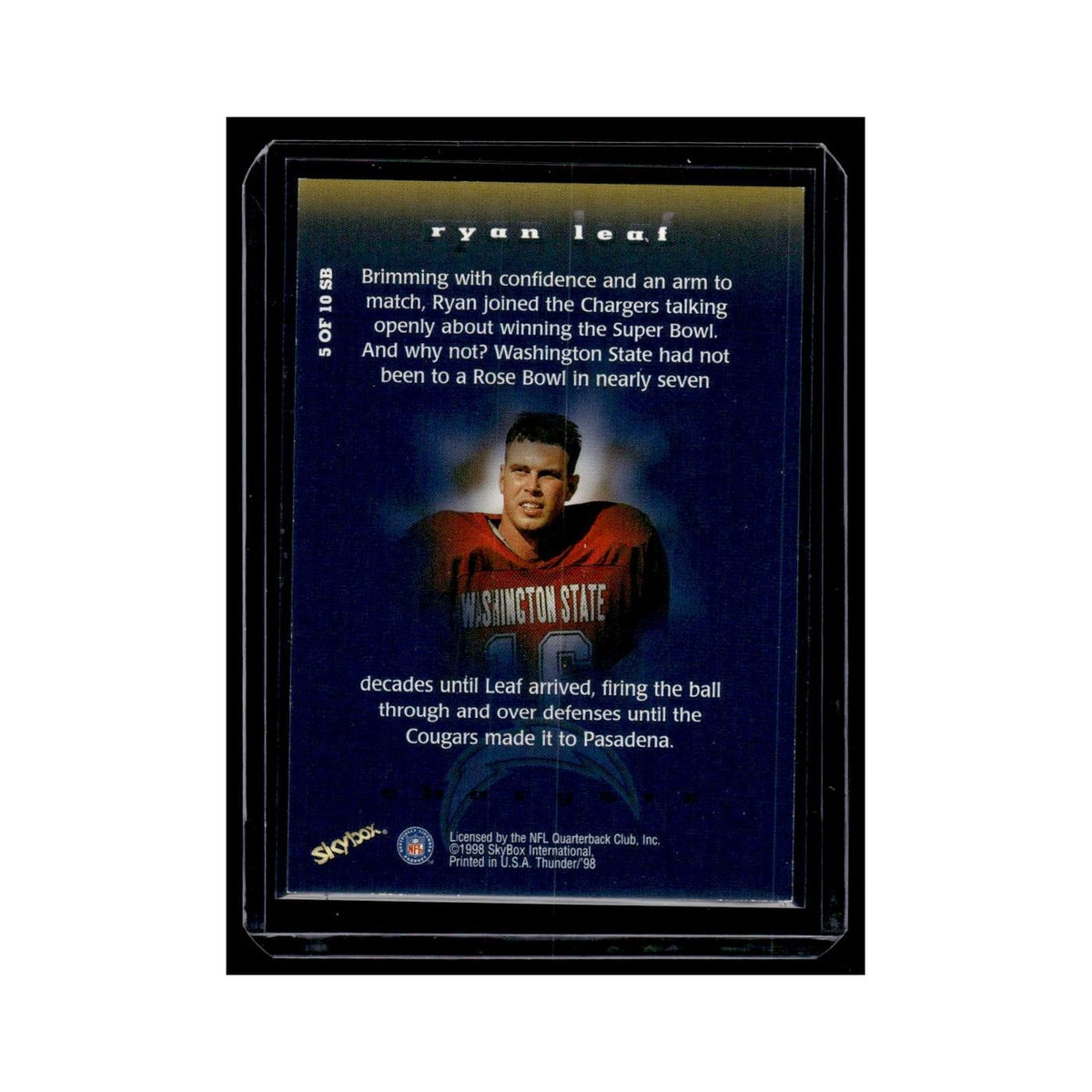 Ryan Leaf 1998 Skybox Thunder Star Burst #5 San Diego Chargers Football Card NM