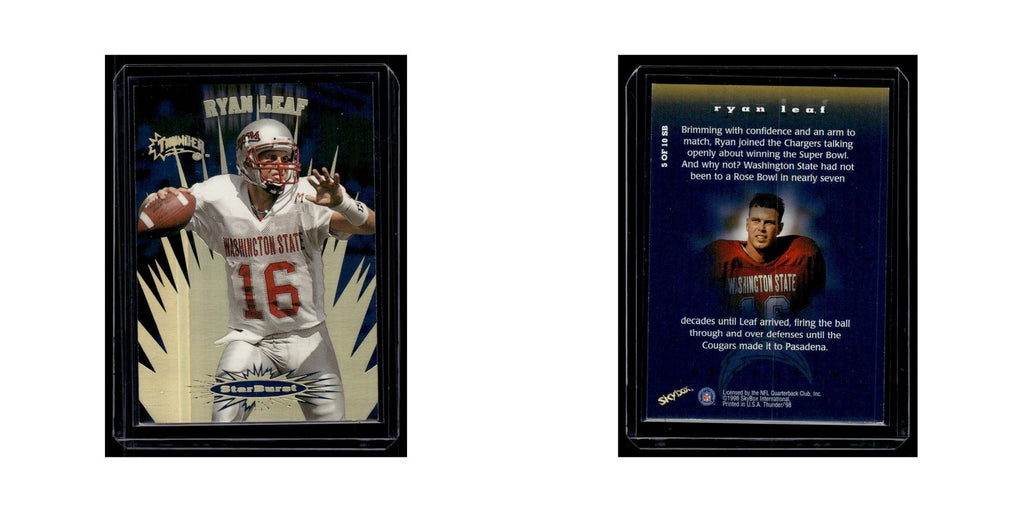 Ryan Leaf 1998 Skybox Thunder Star Burst #5 San Diego Chargers Football Card NM