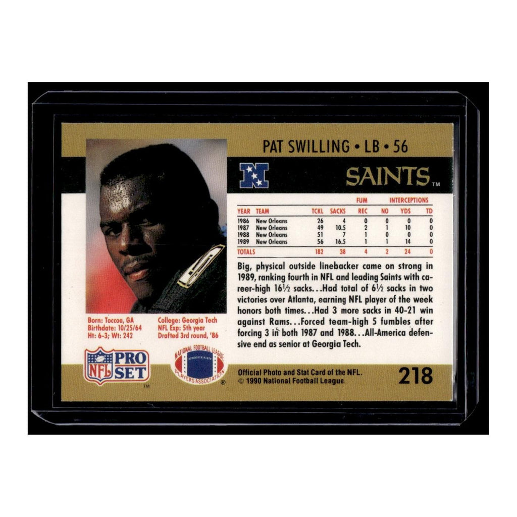 Pat Swilling 1990 Pro Set #218 New Orleans Saints Football Card NM