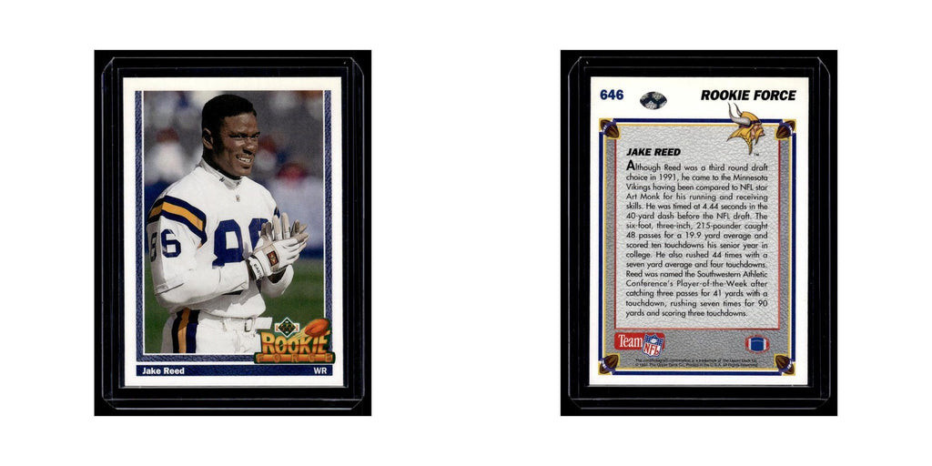 Jake Reed Rookie 1991 Upper Deck #646 Minnesota Vikings Football Card NM