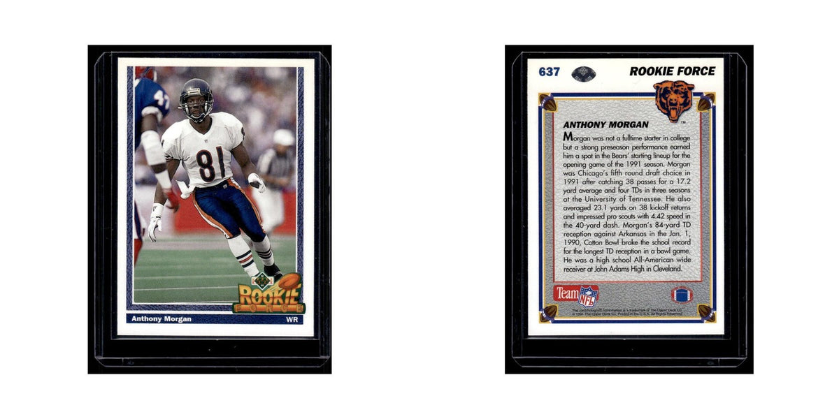 Anthony Morgan Rookie 1991 Upper Deck #637 Chicago Bears Football Card NM